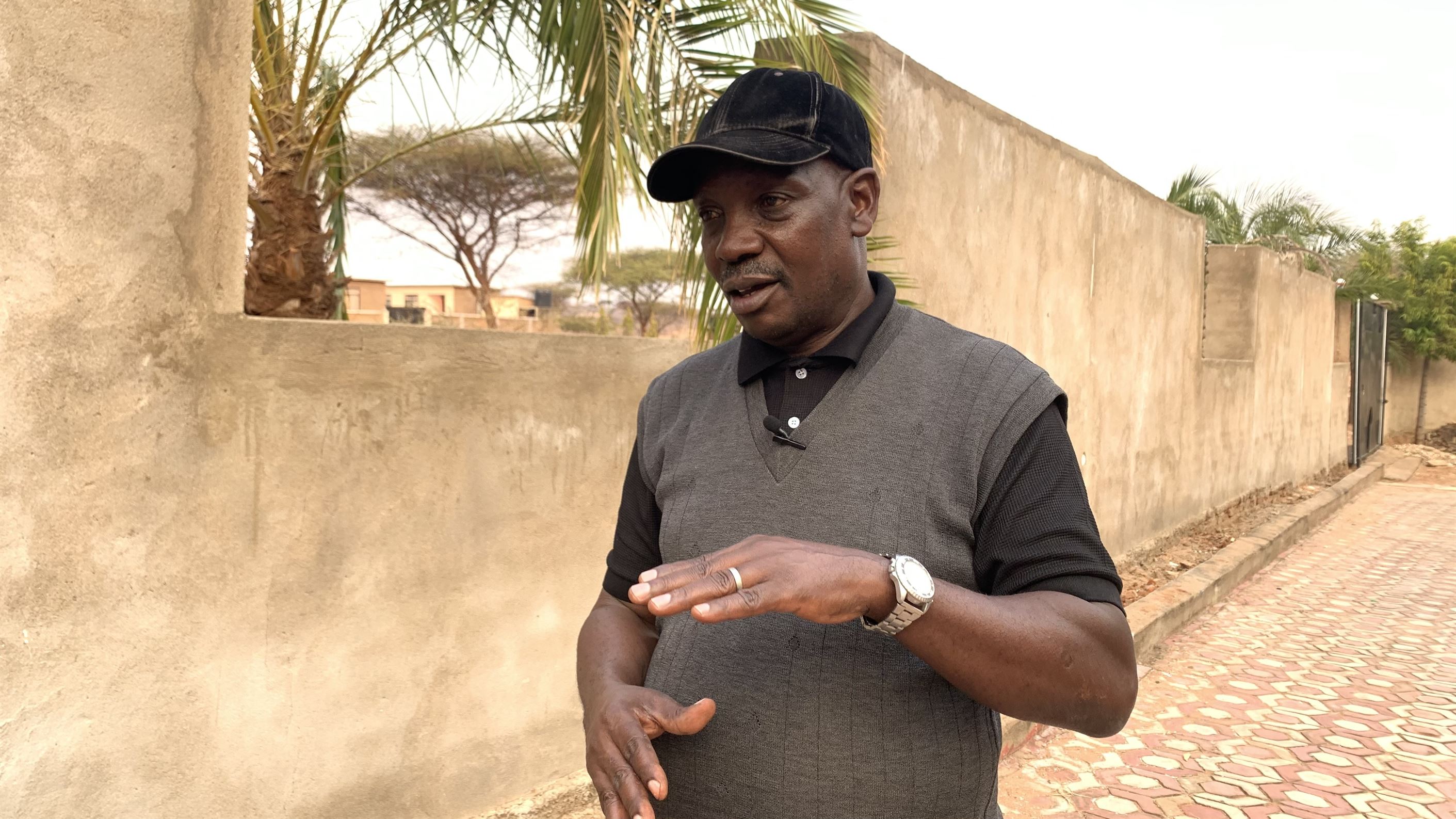 Specialist in Water Sciences and its Organisms from the Open University of Tanzania Mr. Sherald Mkama speaking about the results in front of journalists outside the meeting.