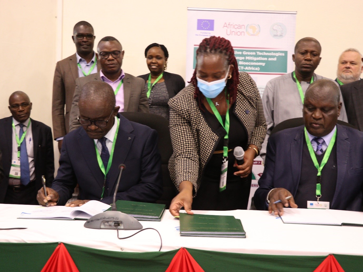 The Deputy Vice-Chancellor (PF & A) Prof. Amandus Muhairwa Signing the Consortium agreement at the MU 