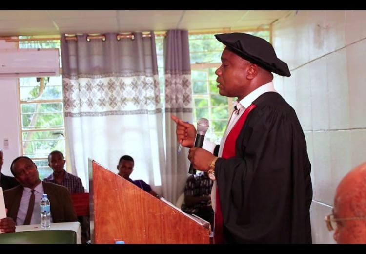 Prof. Maulid Walad Mwatawala of Sokoine University of Agriculture presenting his professorial inaugural lecture on Facilitating International Agricultural Trade through Science: The Case of Tephritid Flies