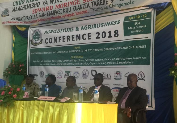Participants of the second annual AGRICULTURE & AGRIBUSINESS CONFERENCE which take place in conjunction with the Sokoine Memorial week 9 - 12th April 2018.