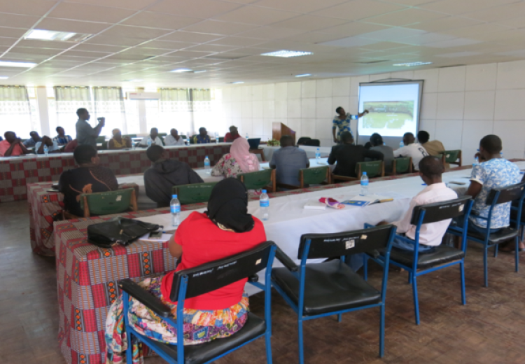 Fish farming short course participants during training session at ICE