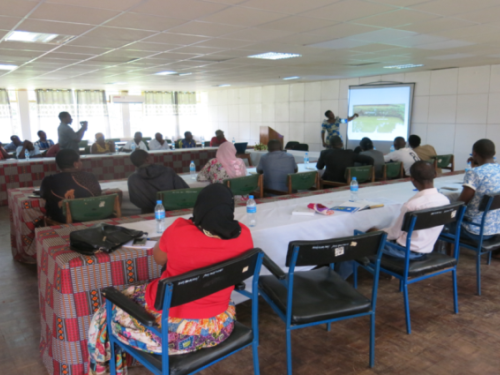 Fish farming short course participants during training session at ICE