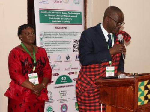 The Deputy Vice Chancellor (PF & A ) Prof. Amandus Muhairwa Introducing SUA to the INTERACT AFRICA PROJECT before signing the agreements.