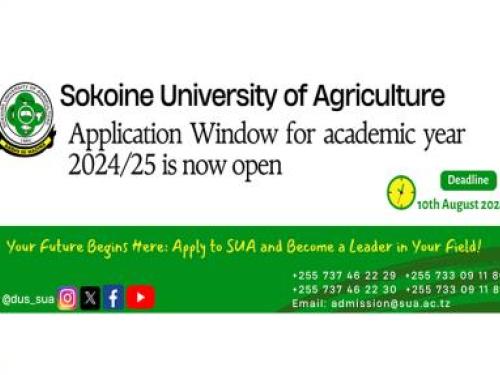 CALL FOR APPLICATIONS for Undergraduate Programmes in the Academic Year 2024/2025 for SUA